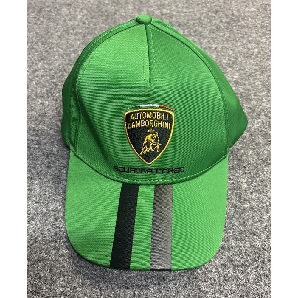 Lamborghini Squadra Corse Baseball Cap Hat Green Black Logo Embroidered